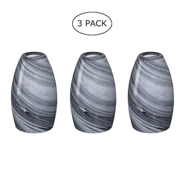 Hukoro 7.64 in. Black Crocheted Glass Globe Pendant Shade for Mini Pendant with 1.65 in. Lip Fitter (Not Included) (3-Pack)