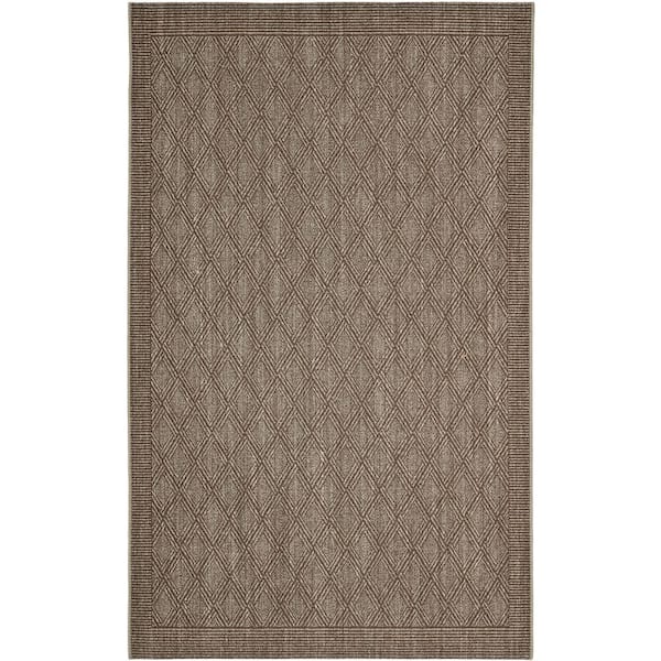 SAFAVIEH Palm Beach Silver 8 ft. x 11 ft. Border Area Rug