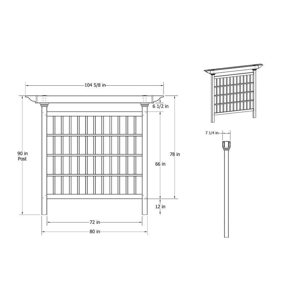 Colonial Brown Resin Privacy Screen Trellis, 80" x 90"