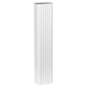 2 in. x 3 in. White Aluminum Downspout