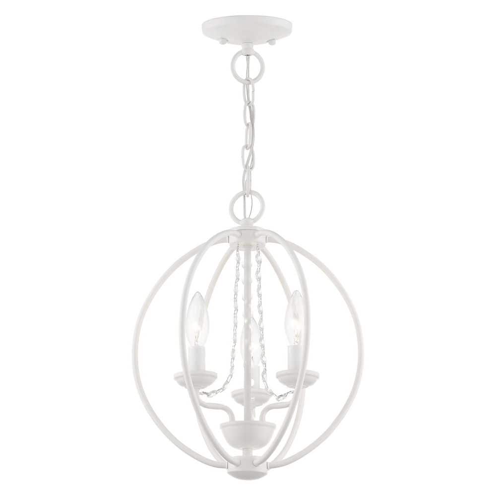 Mini Arabella White Crystal 3-Light Orb Chandelier