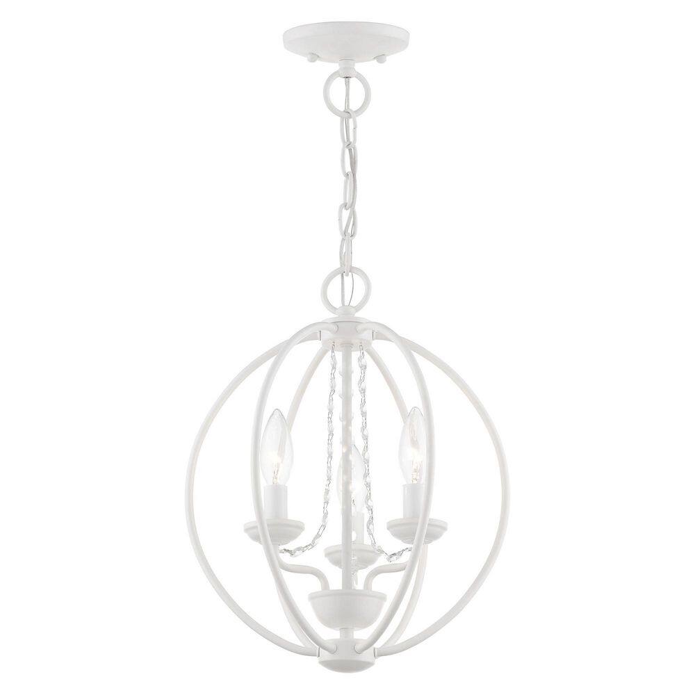 Mini Arabella White Crystal 3-Light Orb Chandelier