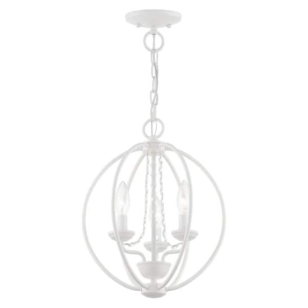 Livex Lighting - 40913-03 - Three Light Convertible Mini Chandelier/ Semi-Flush - Arabella - White