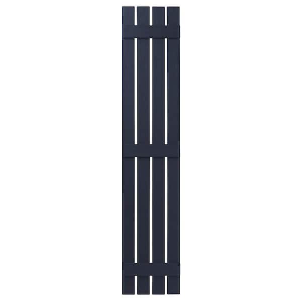 Ply Gem 16 in. x 71 in. Polypropylene 4 Board Open Board and Batten Shutters Pair in Dark Navy