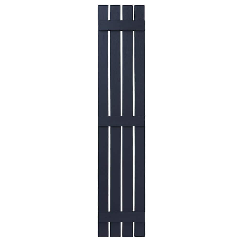 Ply Gem 16 in. x 81 in. Polypropylene 4 Board Open Board and Batten Shutters Pair in Dark Navy