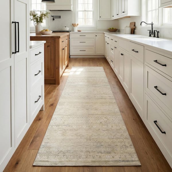 Easton Capella Ivory-Light Grey 3 ft. x 8 ft. Runner Rug