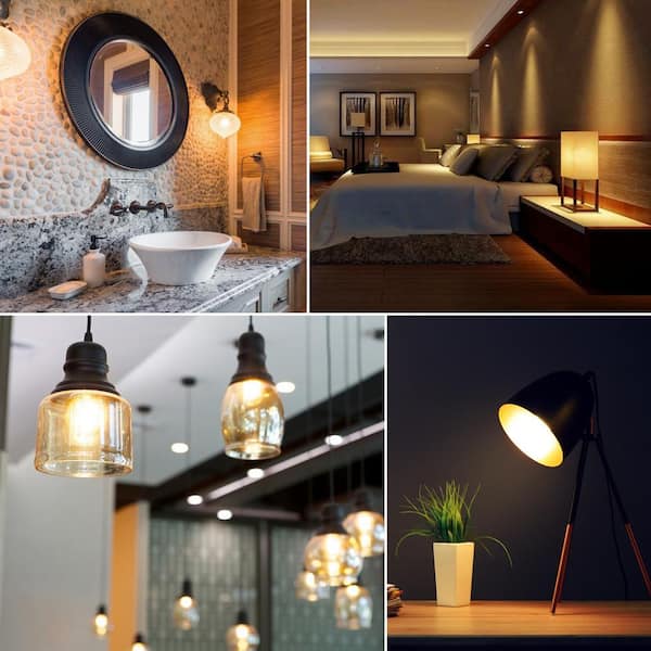 40-Watt Equivalent A15 Dimmable Edison LED Light Bulbs Damp Rated 2700K Warm White (6-Pack)
