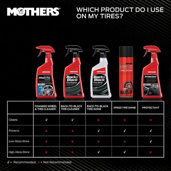 mothers back to black satin tire dressing Tire Shine, Back To Black, 24-oz Mothers