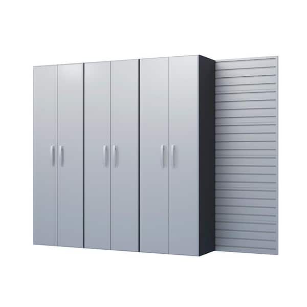 Flow Wall 3-Piece Composite Wall Mounted Garage Storage System in Silver (96 in. W x 72 in. H x 17 in. D)