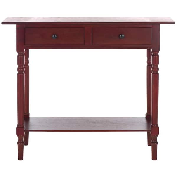 SAFAVIEH Rosemary 38 in. 2-Drawer Red Wood Console Table