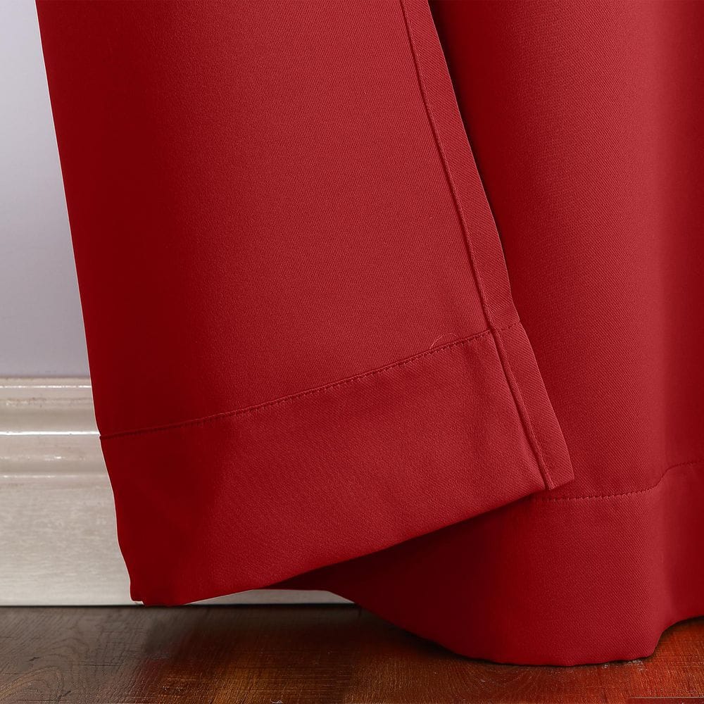 Red Blackout Rod Pocket Energy Saving Curtain Panel