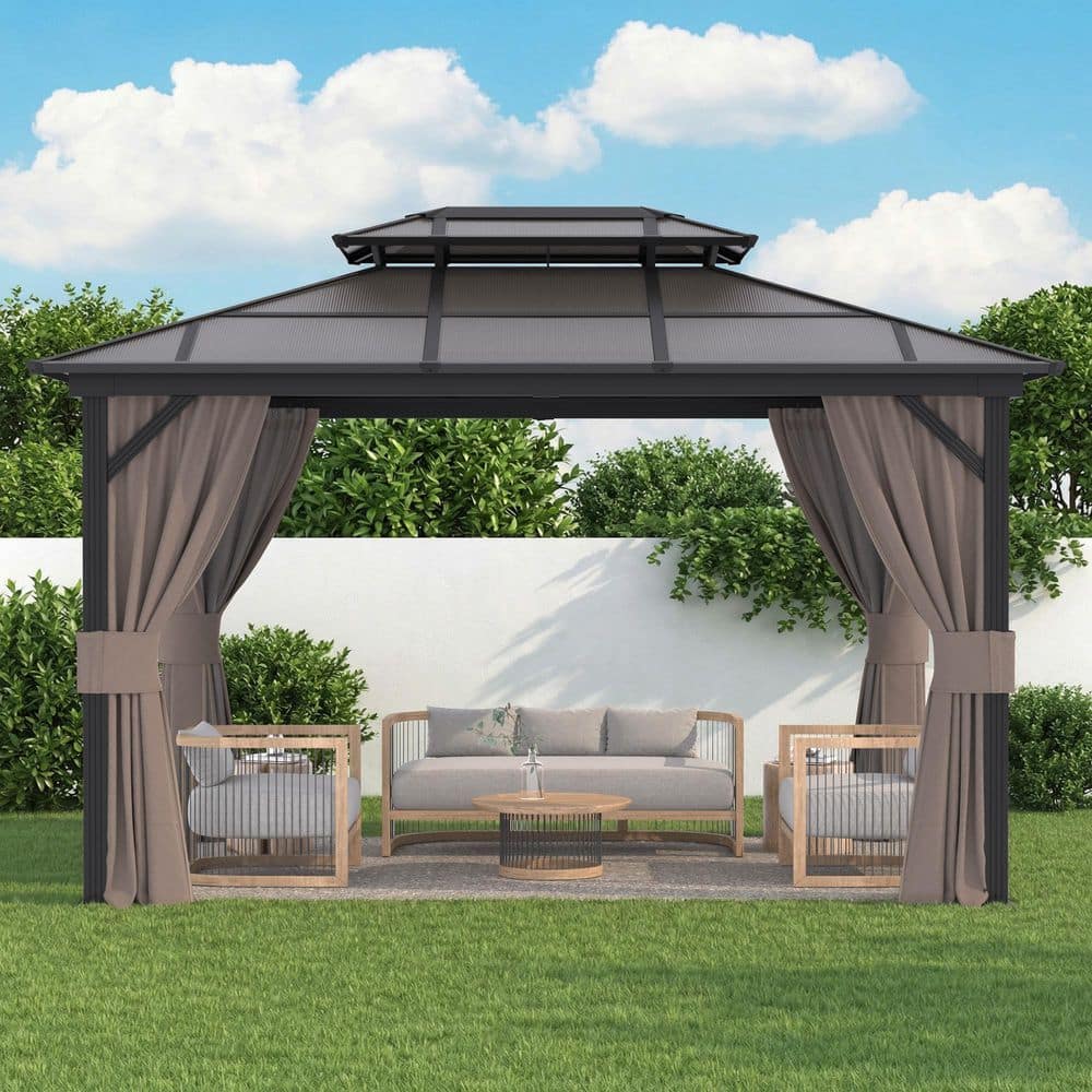 HOMMOW 10 ft. x 13 ft. Outdoor Polycarbonate Double Roof Sun Panel