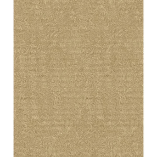 Unbranded Zen Collection Gold Abstract Plaster Fan Metallic Sheen Finish Non-Pasted Non-Woven Wallpaper Roll