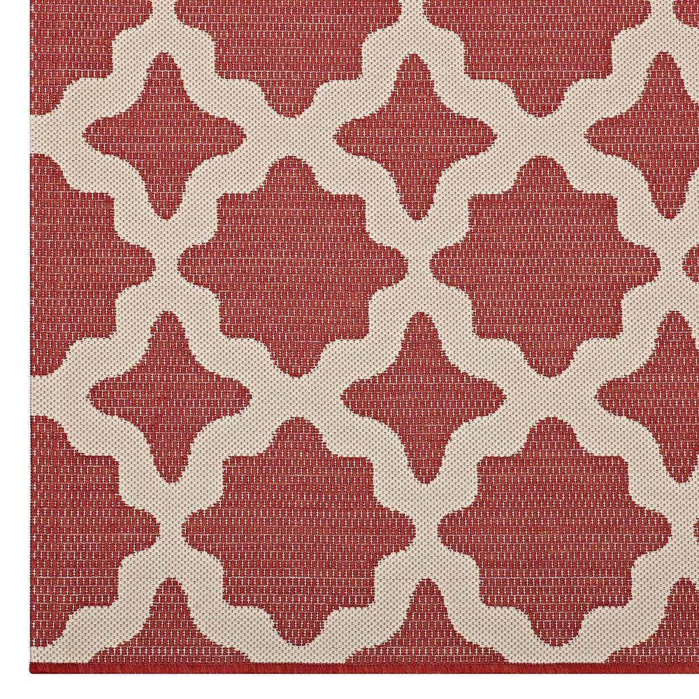 Cerelia Moroccan Trellis 5' x 8' Red and Beige Synthetic Area Rug