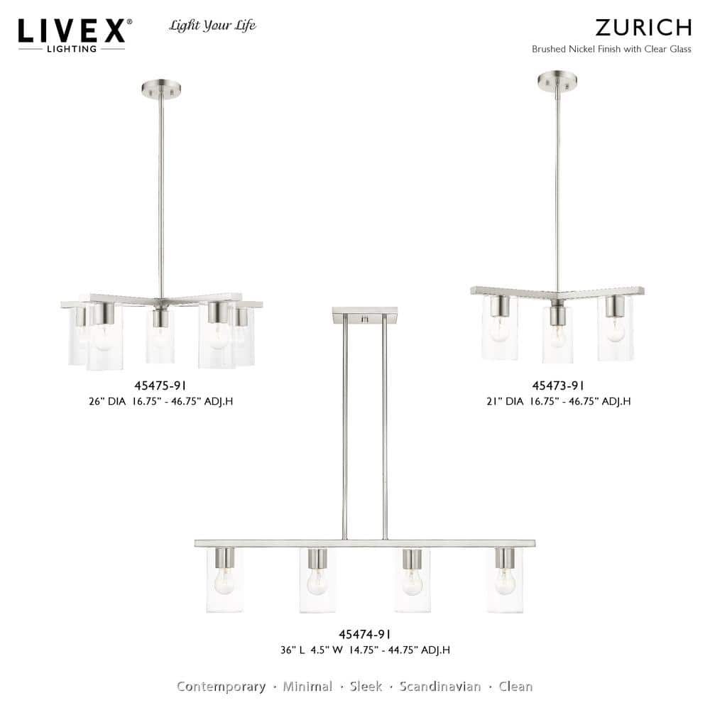 Zurich 9'' Brushed Nickel Modern Flush Mount Light