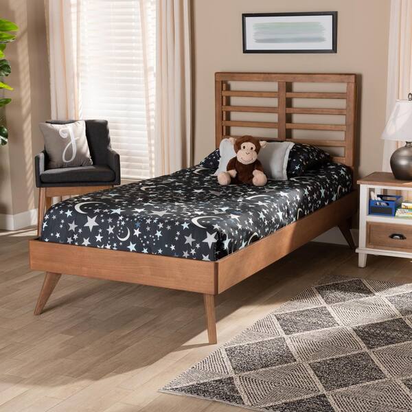 Baxton Studio Eris Brown Twin Platform Bed 1881116111159HD The