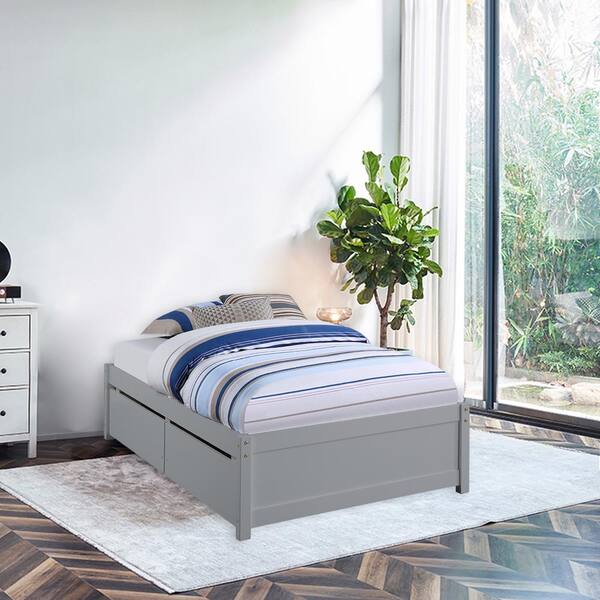 solid king single bed frame