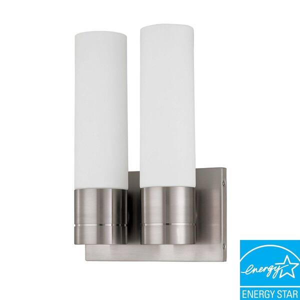 Green Matters 2-Light Brushed Nickel Fluorescent Sconce