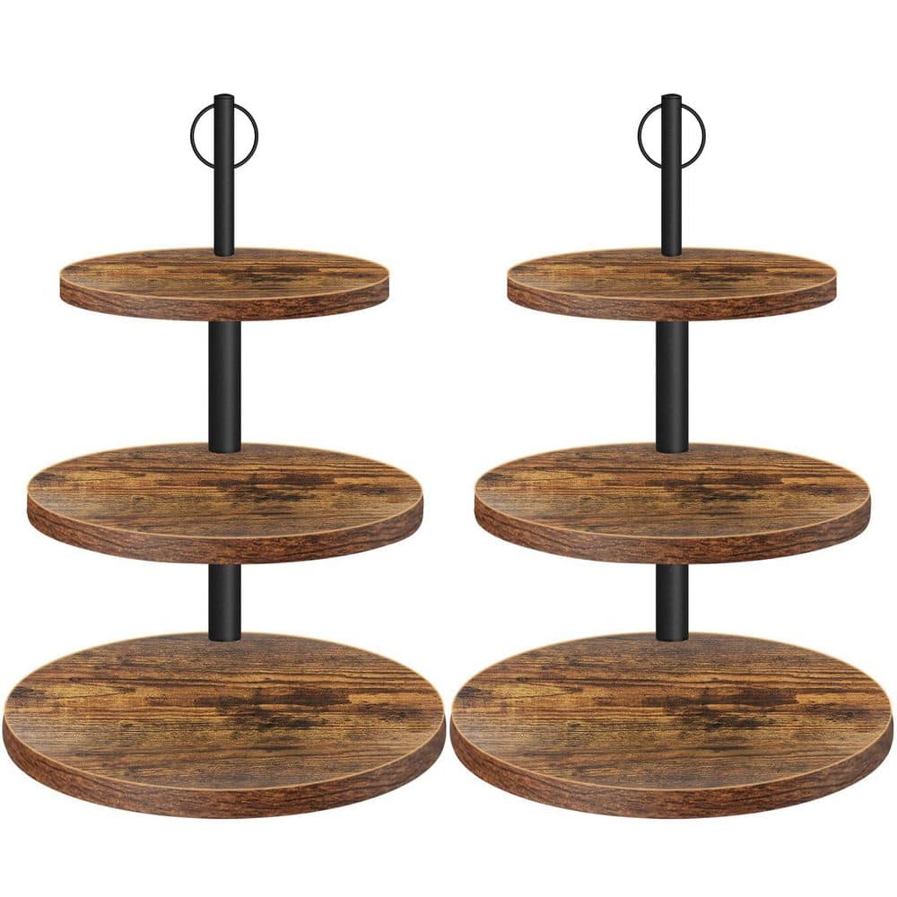 3-Tier Cake Stands Rustic Dessert Table Display Set, Wood Cupcake Stand for Wedding, Birthday (2-Pack) price history on PriceWatchPro