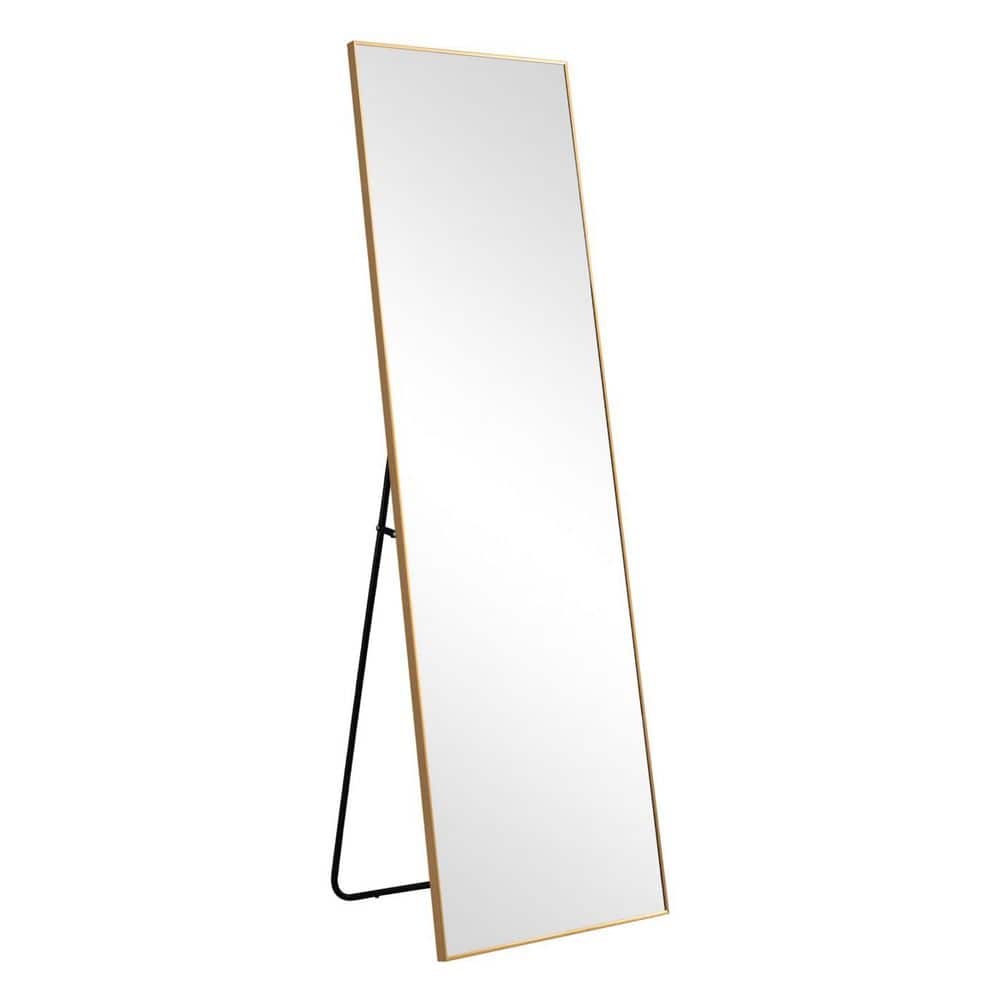 Modern Gold 21 in. x 64 in. Metal Rectangle Full-Length Decorative Mirror, 