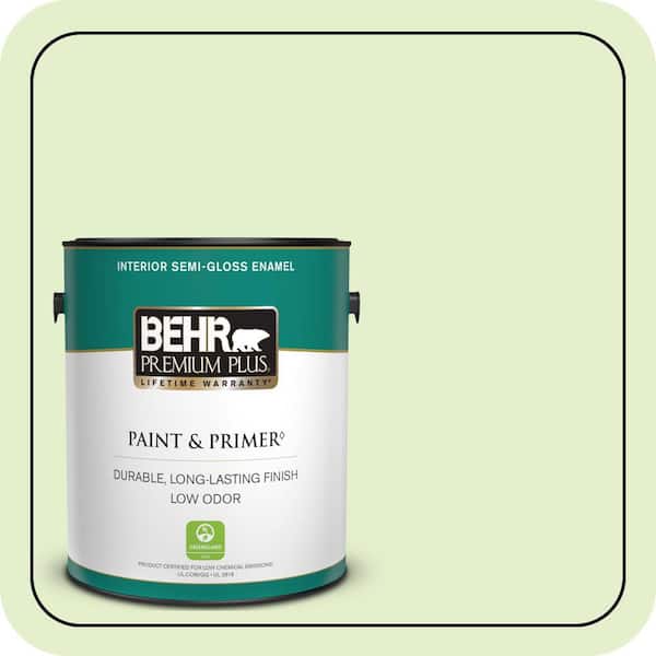BEHR PREMIUM PLUS 1 gal. #420C-2 Water Sprout Semi-Gloss Enamel Low Odor Interior Paint & Primer