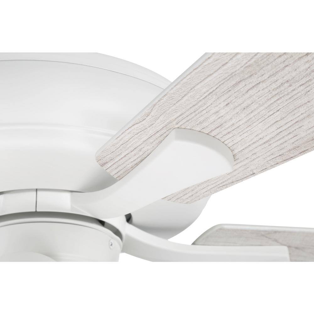 Eos 52-Inch White and Washed Oak Ceiling Fan with LED Lights