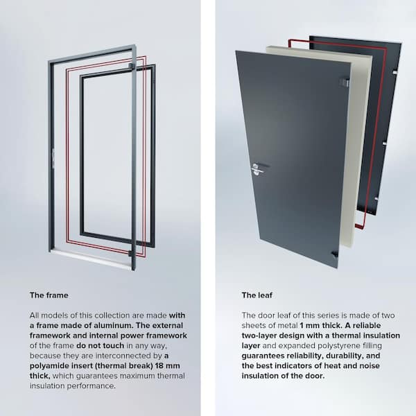 VDOMDOORS 6777 100 in. x 80 in. Left Hand/Outswing 2 Side