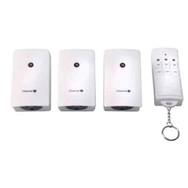 Woods 13-Amp Indoor Plug-In Wireless Remote 3-Outlet Digital Timer, White (3-Pack)
