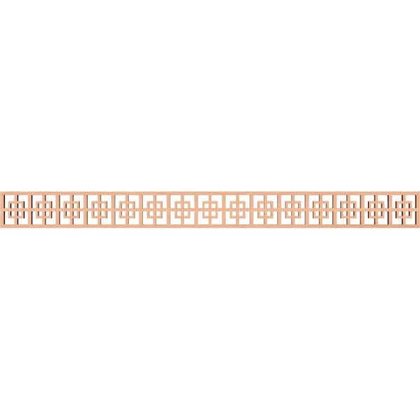 Ekena Millwork Cambridge Fretwork 0.375 in. D x 46.375 in. W x 4 in. L Alder Wood Panel Moulding
