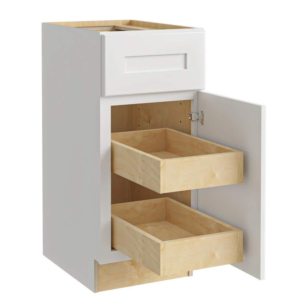 Newport 15 in. W x 24 in. D x 34.5 in. H Assembled Plywood Base Kitchen Cabinet in Pacific White with 2ROT Soft Close RH price history on PriceWatchPro