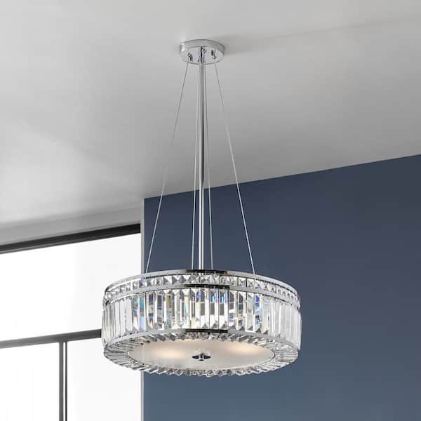 Home Decorators Collection 3-Light Chrome Crystal Pendant 27244