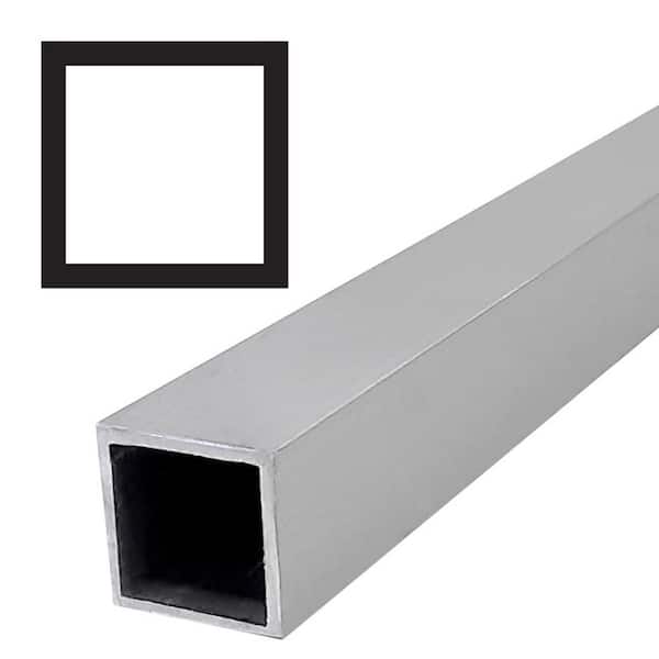 Alexandria Moulding AT 004 1 in. D x 1 in. W x 96 in. L Metal Mira Satin Clear Square Tube Drip Cap Moulding Pack (6-Pack)