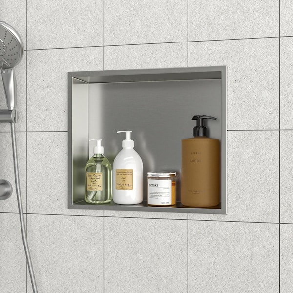 15 in. W x 13 in. H x 3.94 in. D Stainless Steel Shower Niche (Set of 1) Pieces in Brushed Nickel