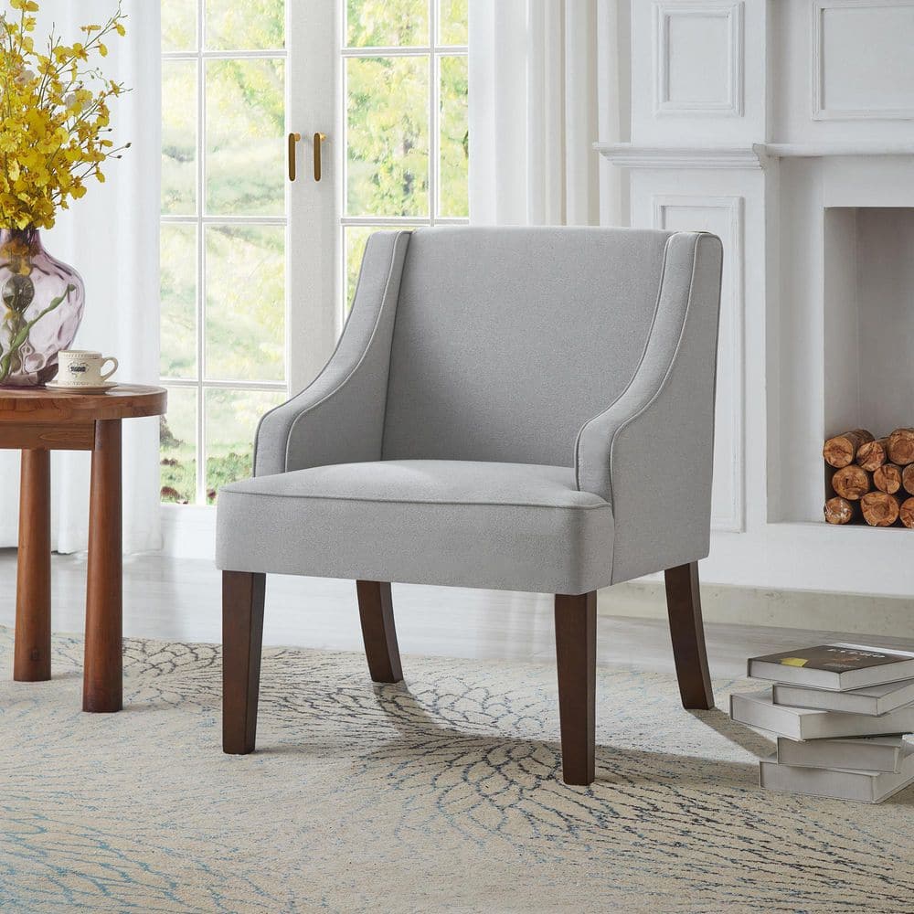 24.25 in. W Gray Linen Occasional Chair with Solid Wood Legs - Reading Armchair for Living Room Bedroom Office price history on PriceWatchPro