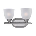 Axis 2-Light Satin Nickel Bath Light Vanity with Frosted Shade