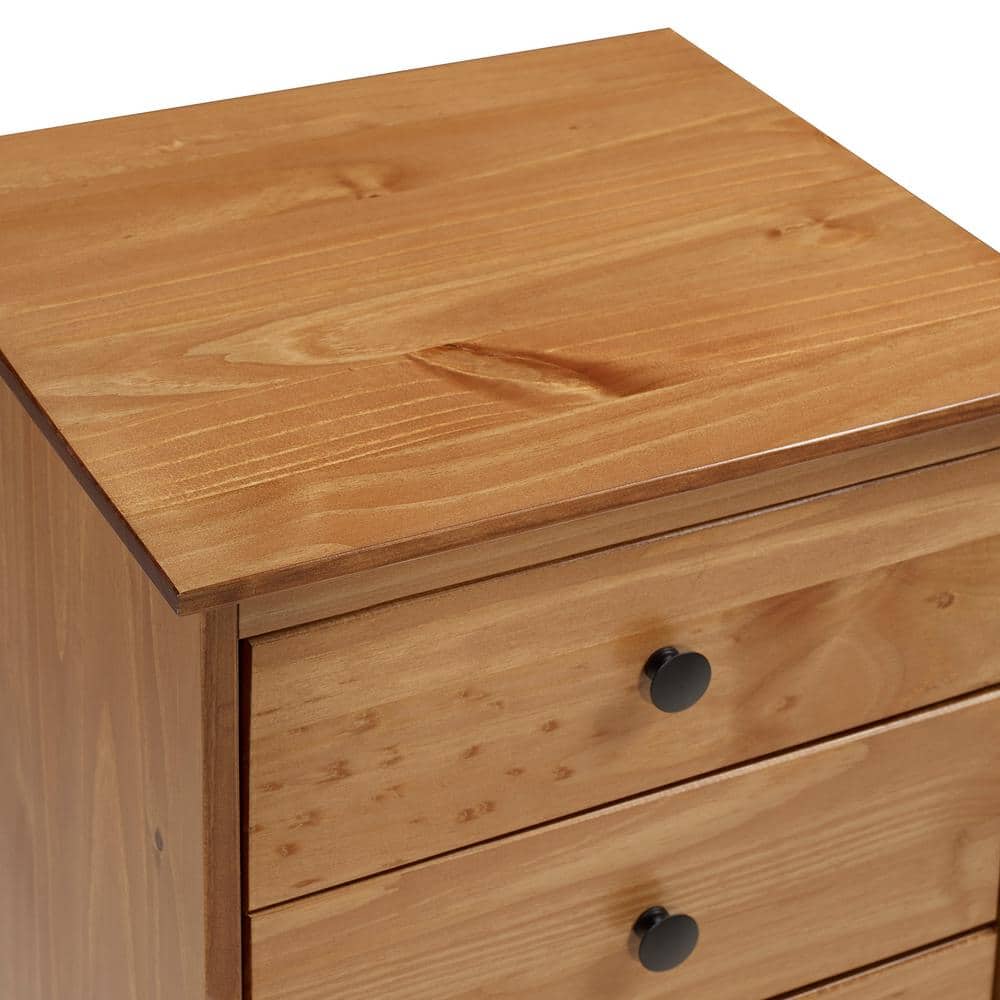 Classic Mid Century Modern 3-Drawer White Solid Wood Nightstand - thumbnail 5