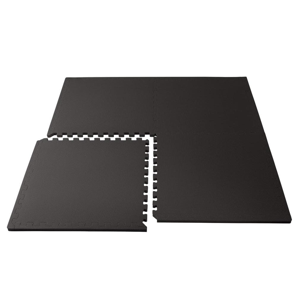 Black 3/4 Inch Thick EVA Foam Interlocking Gym Floor Tiles
