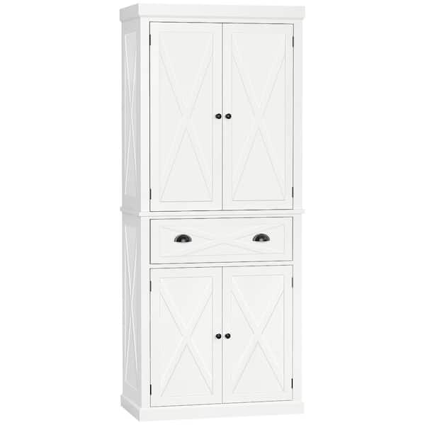 White 6-Shelf Wood Pantry Organizer with 4-Doors and Adjustable Shelves  LN20233342 - The Home Depot