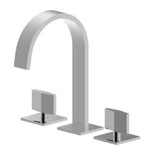 Contemporary 8 in. Widespread 2-Handle Bathroom Faucet with Pop-Up Drain in Chrome