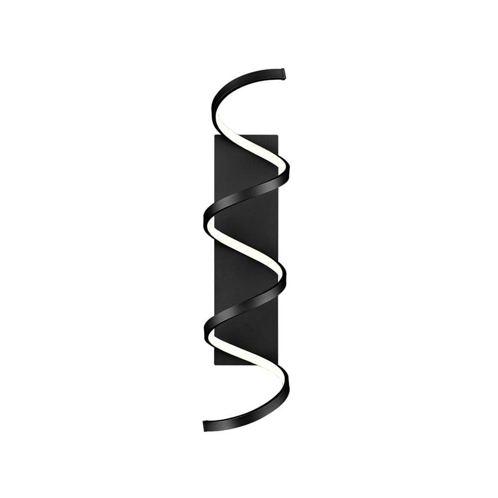 Black Aluminum Helical Dimmable Wall Sconce
