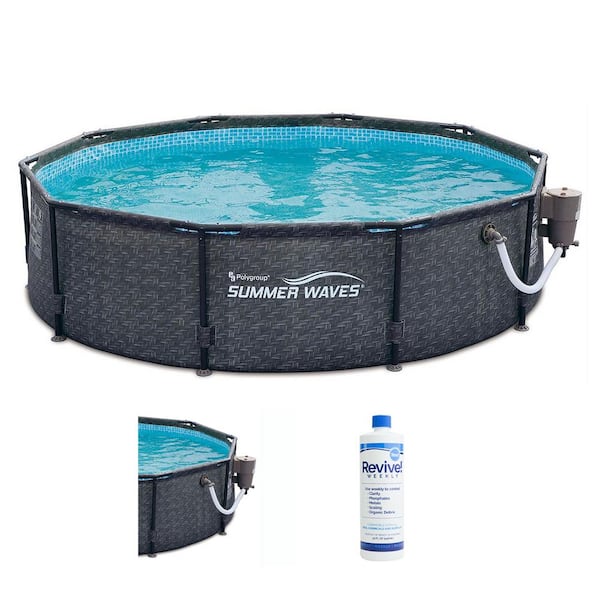 Summer Waves 10 ft. x 30 in. Round Frame Above Ground Swimming Pool Set