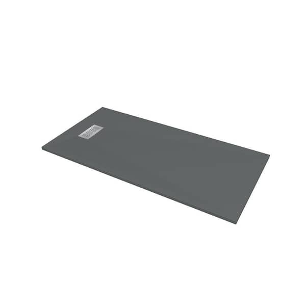 CASTICO 72 in. L x 36 in. W x 1.125 in. H Solid Composite Stone Shower Pan Base with L/R Drain in Graphite Sand