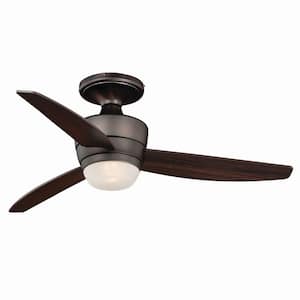 Adrian 44 in. Integrated LED Indoor Quiet Bronze Indoor Flush Ceiling Fan with Light Kit and Remote