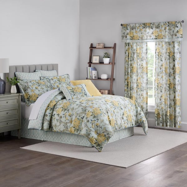 Mudan 4-Piece Blue Bird Floral Cotton King Comforter Set 26926601035 - The  Home Depot