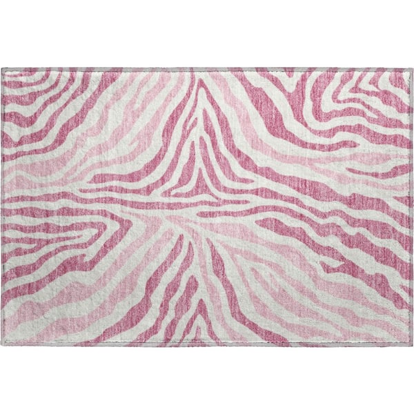 Mayfield Premium Machine Washable Abstract AMF2523 Pink 2 ft. x 3 ft. Accent Rug
