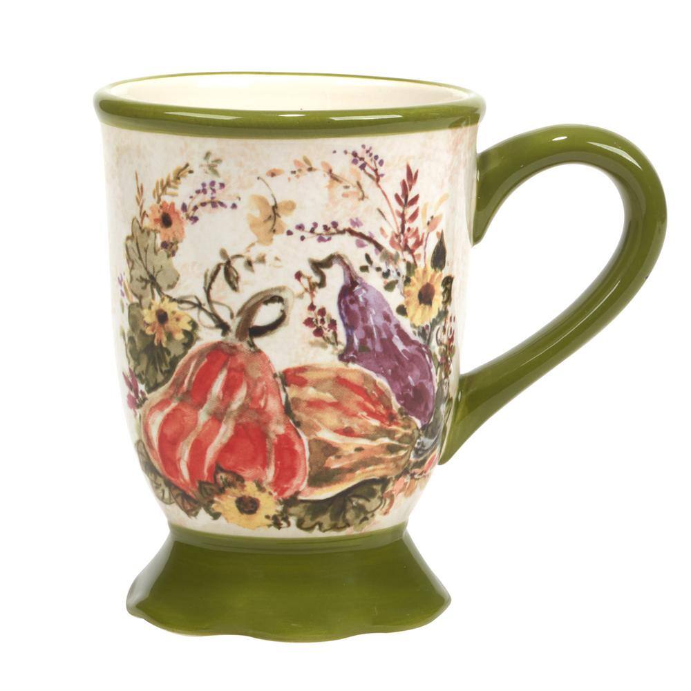 Harvest Morning Ceramic Fall-Themed 16oz Mugs Set of 4