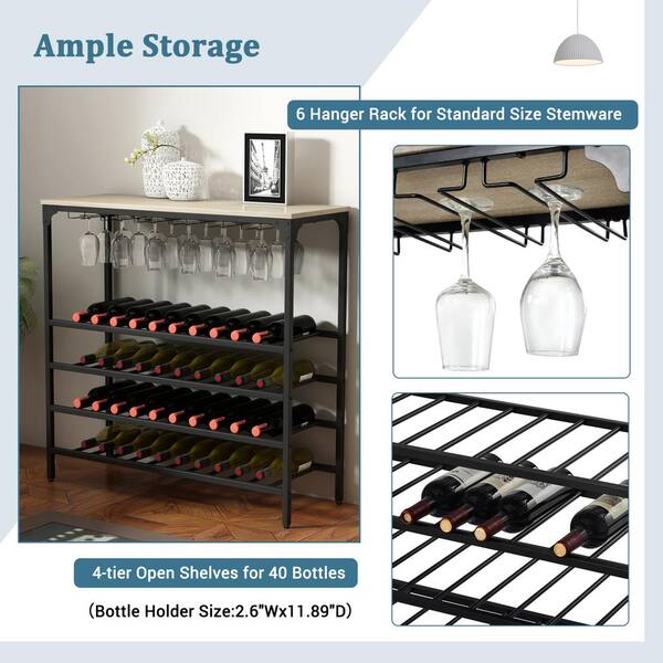 White Floor Free Standing Wine Cabinet Steel Rack 14 Bottle Holder Storage 