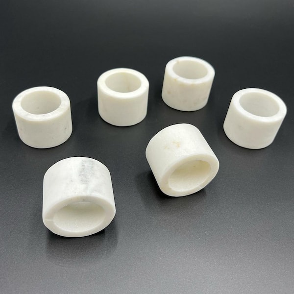 1.75 in. W x 1.25 in. H Real White Marble Napkin Rings Set of 48