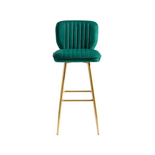 Unbranded 40.55 in Emerald Bar Stools with Back and Footrest Bar Stools