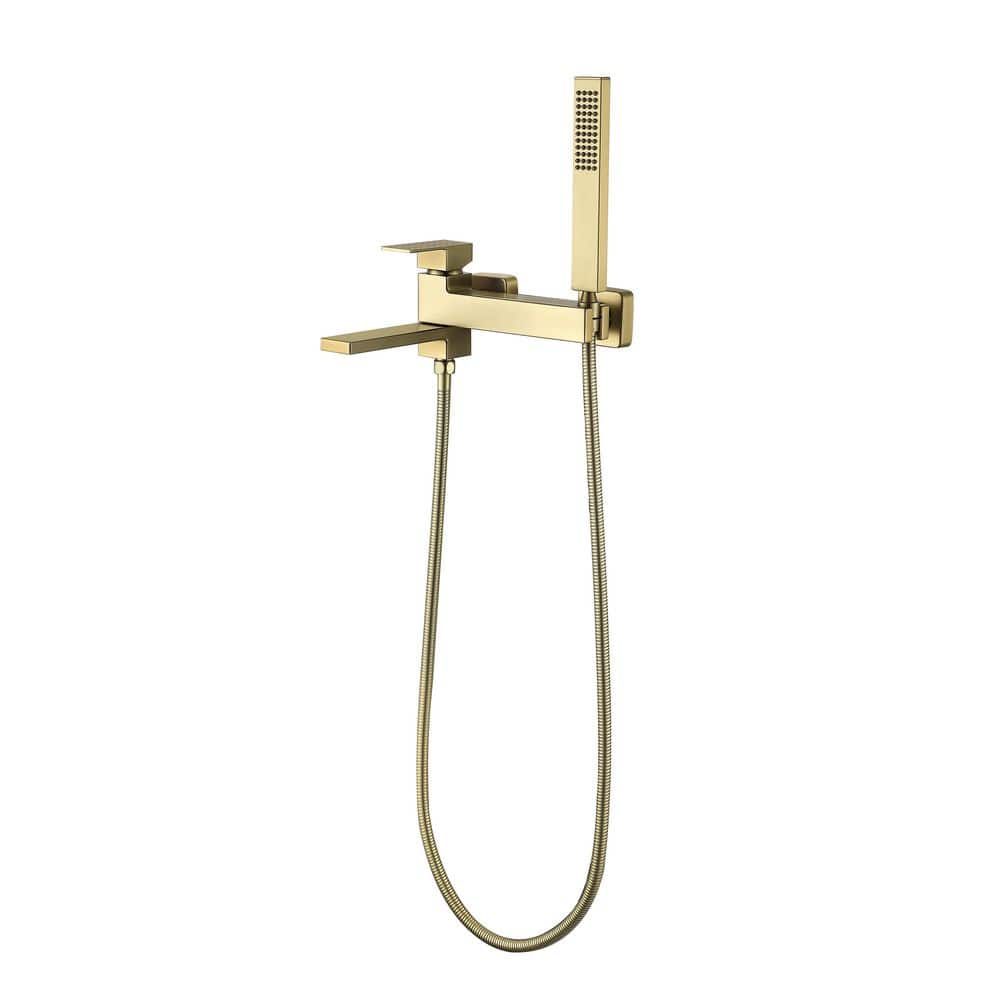 Brushed Gold Roman Tub Faucet Bathtub Set with Hand Shower, Lead-Free Brass, 90° Swivel Spout price history on PriceWatchPro